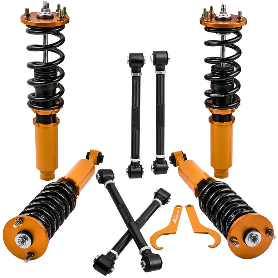 Plné zavesenie Coiloverov pre Honda Accord 03-07 W/4X Zadný tlmič na nárazy ramena KAMBER pre VII 4-dverové sedan CM4/CM5/CM6