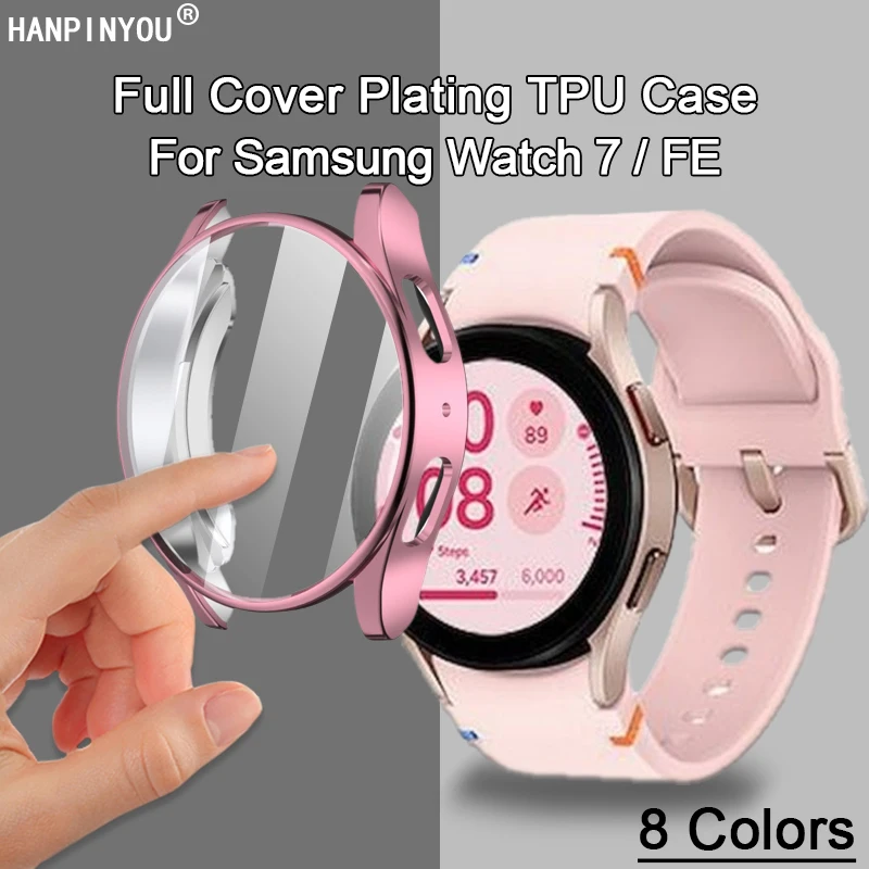 Plný kryt mäkký silikón TPU Plating Watch puzdro pre Samsung Galaxy Watch7 Fe 40 mm 44 mm ochranná obrazovka Film Shell
