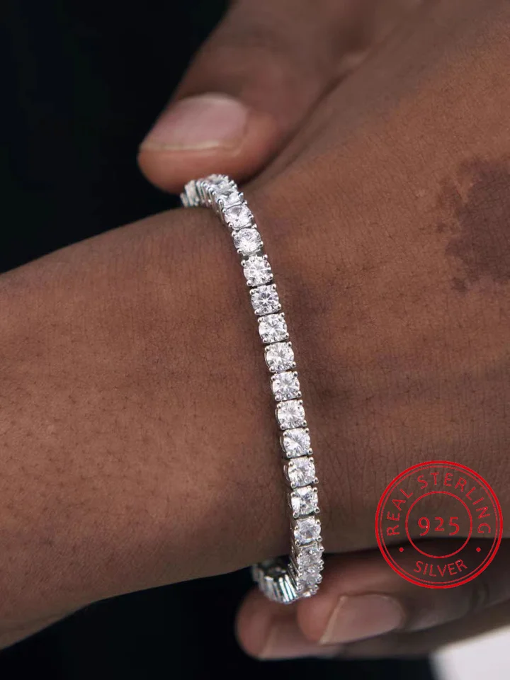 Plný tenisový náramok s moissanitmi s certifikátom GRA 925 Sterling Silver Pasted 18k zlato 3-6,5 mm diamantové náramky pre mužov Ženy