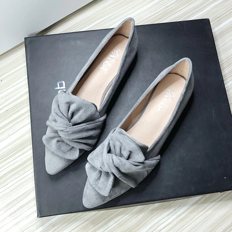 Ploché topánky pre ženy semišové zamatové jarné letné letné letné topánky Dámske Flats kvet s kvetinou špicatý lopak topánky sklz na veľkosti 33 34 43
