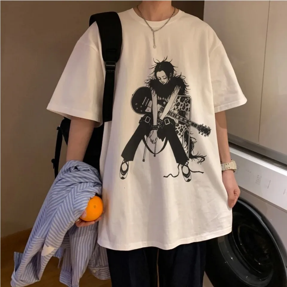 Plus-size Nana Osaki Tričko Ženy biele tričko Príležitostné Harajuku Streetwear Japonské oblečenie pre ženy Harajuku Kawaii