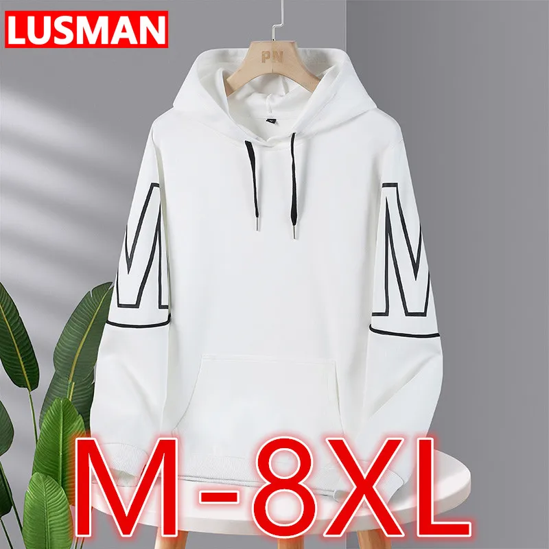 Plus veľkosti pánska mikina mikiny sveter voľný sudadéry hombre pullover s dlhým rukávom športové vrcholy Men Muži nadmerné oblečenie