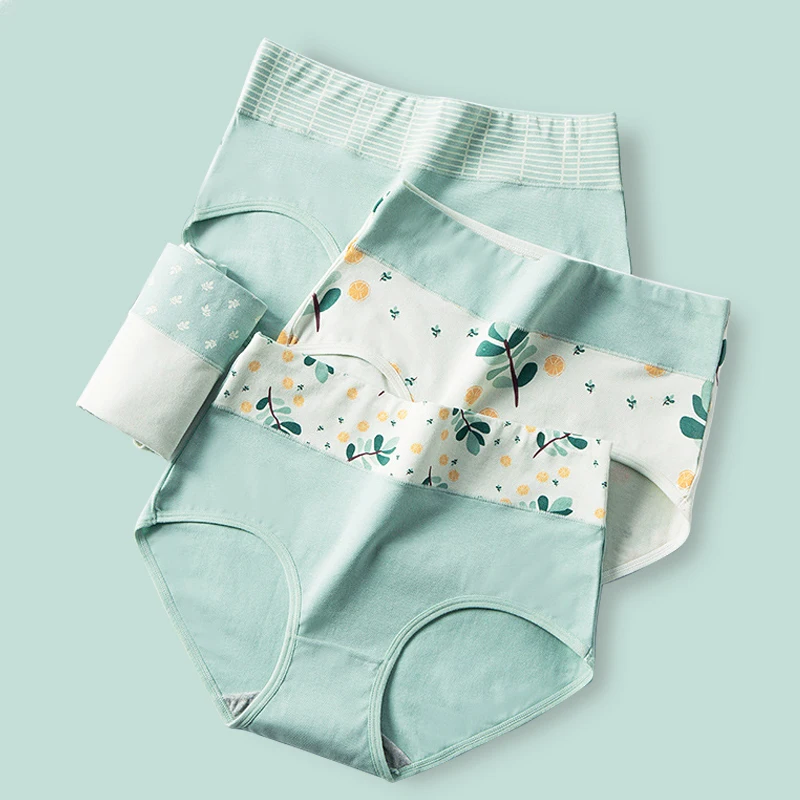 Plus veľkosť 4xl s vysokým pásom ženské nohavičky Comfort Cotton Cute Tlač dámy spodná bielizeň bezšvové nohavičky Žena priedušná spodná bielizeň