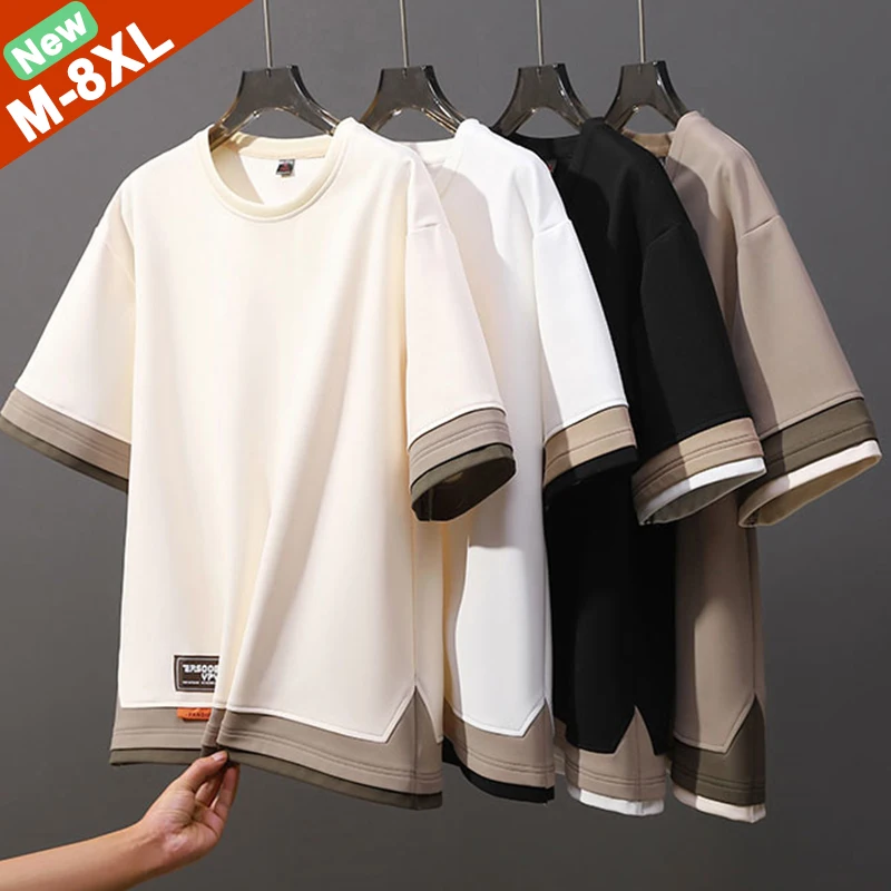 Plus veľkosť 7xl 8xl tričká Men Men Drop Ramery Letné mužské tričká Janpn Style T tričká s nadmerne veľkým oblečením Muž