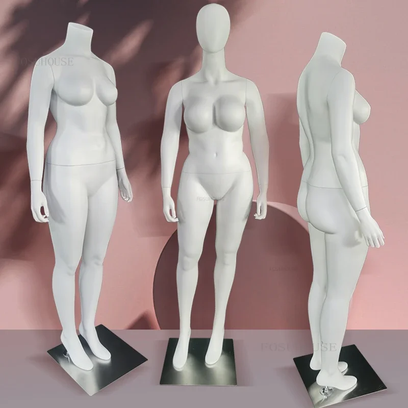 Plus veľkosť dámske oblečenie figuríny vlákien vlákienka Žiabinové rekvizity Žena celotelové športové figuríny Fat Fat Woman Mannequin Display Stand