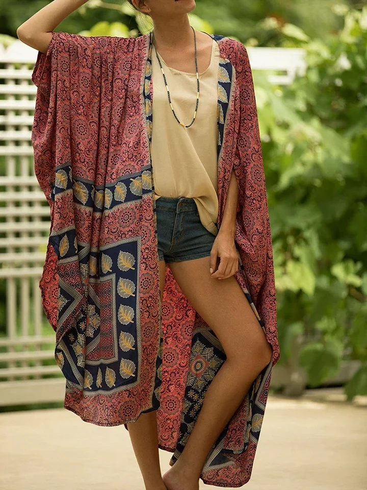 Plus veľkosť kimonos skrytie voľnej tlačovej tuniky pre pláž letné dámske pláž kaftan šaty bikiny zakrývajúce sarong pareo plážové oblečenie