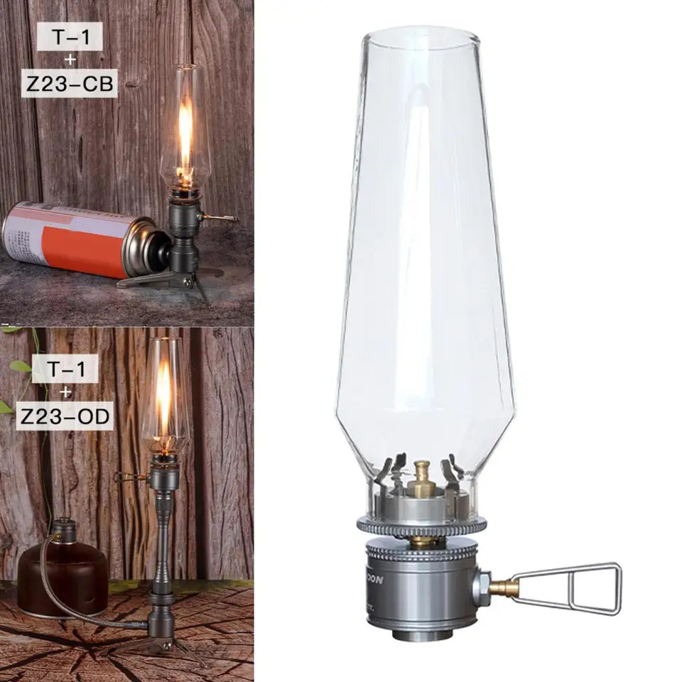 Plynná lampa prenosná prenosná stanu svetlo vonkajšie použitie na kempingový sklenený plášť