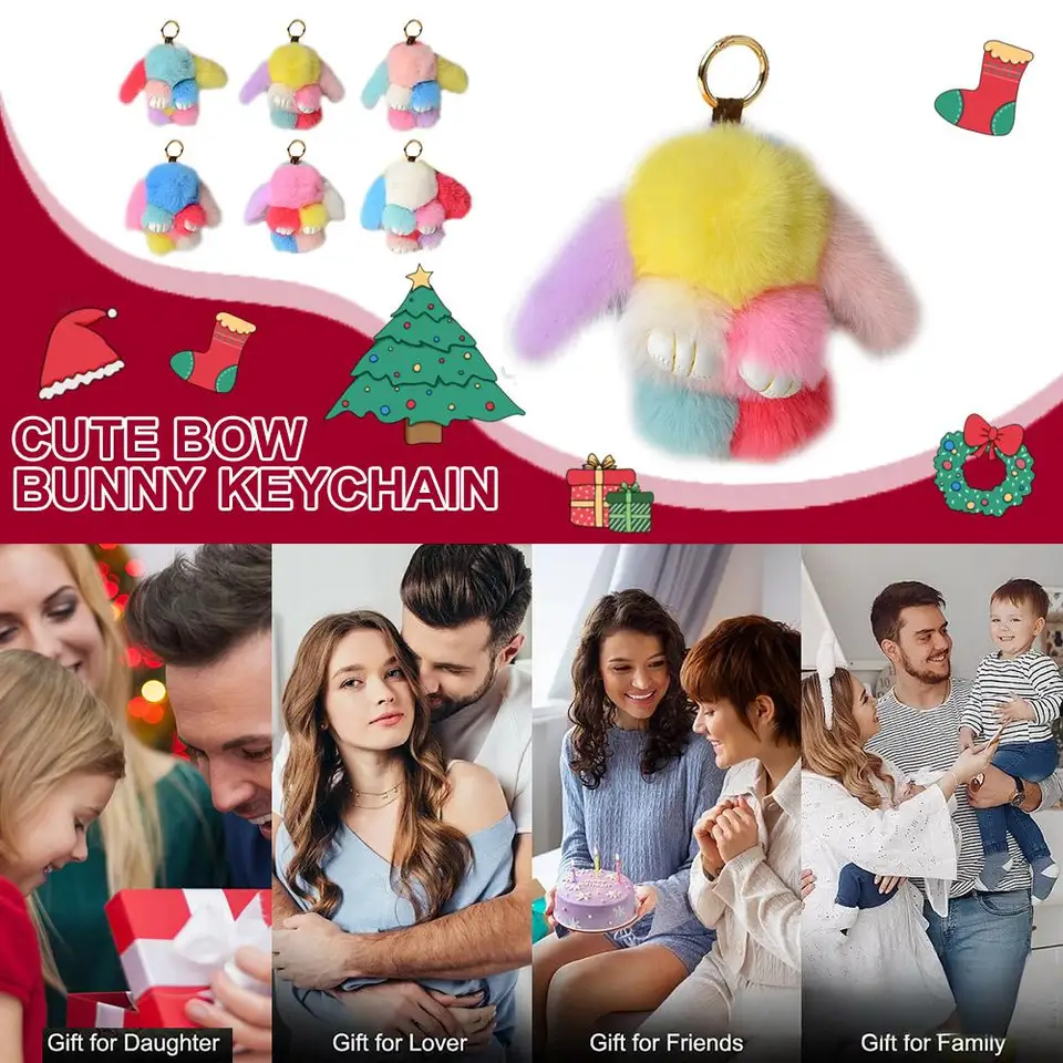 Plyš Bunny Keychain Mini verzia mŕtveho králika prívesok príslušenstva prívesok prívesok automobil kľúča kľúča plyšový reťazec kľúča kľúča x8p9