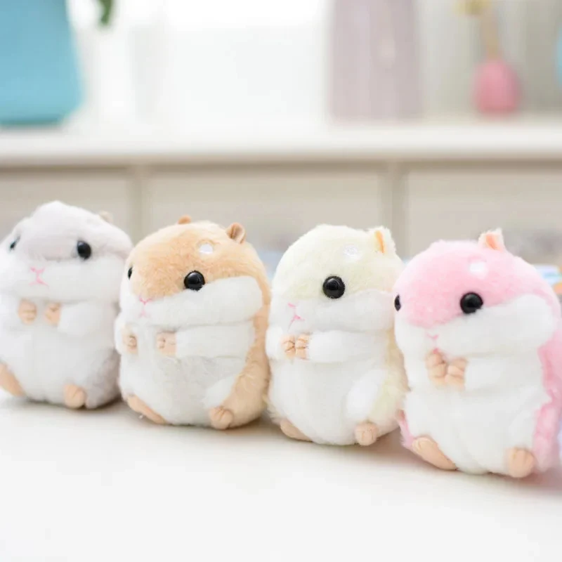 Plyšové bábiky Keyrings zvieracie deti hračky hračky kľúča plnené 10 cm škrečok kawaii bábiky pre deti dieťa vianočné darčeky taška
