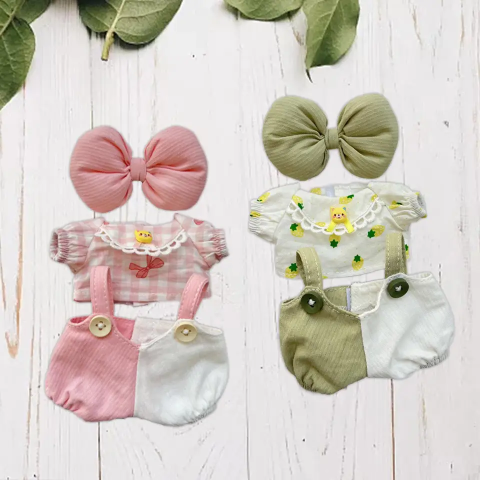 Plyšové odevy pre bábiky pre 15 cm bábiky nohavice Outtifits Obliekajte pohodlné oblečenie roztomilé mini bábiky oblečenie roztomilé oblečenie pre bábiky