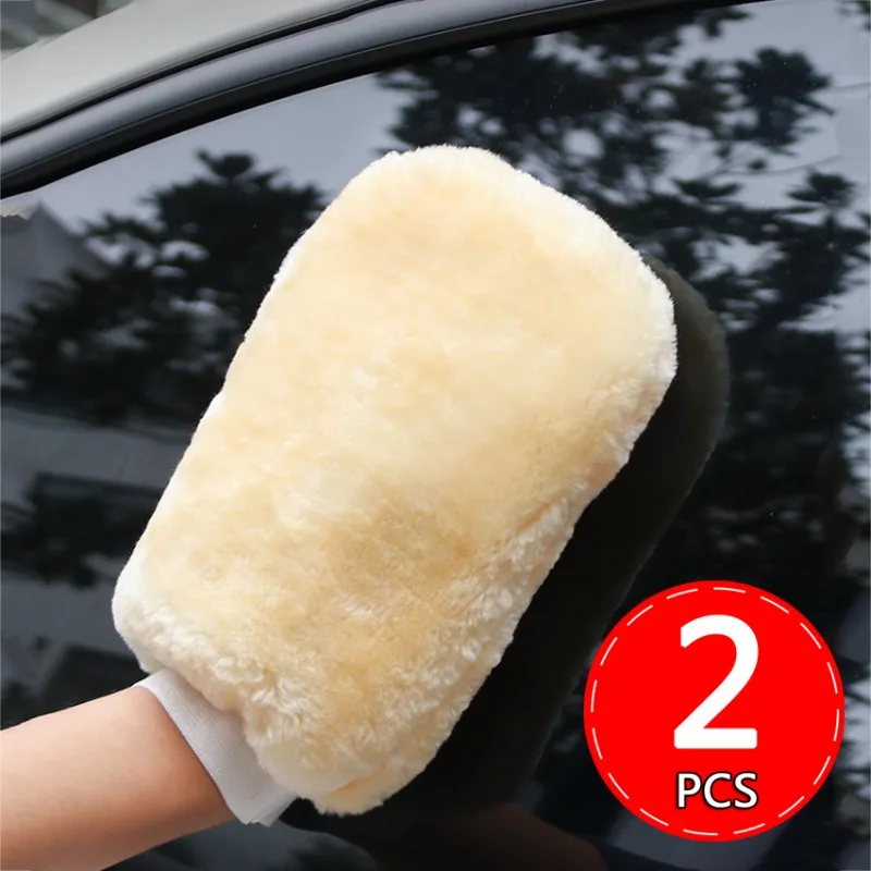 Plyšové umývanie rukavice auto Zhruba leštenie Zhruba Imitácia vlna čistiaca mikrovlákn
