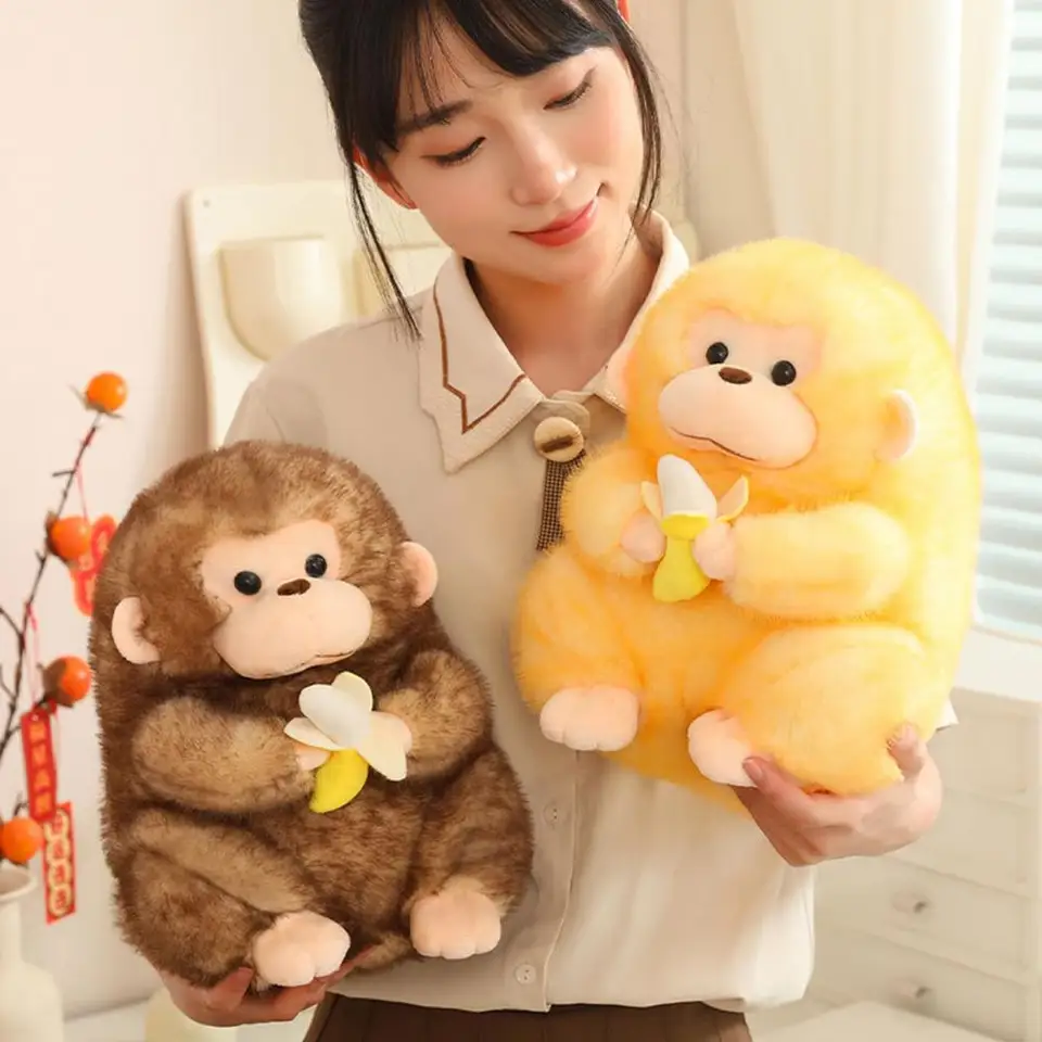 Plyšový plyšový vankúš roztomilý plnený hračku kawaii banán opičie darčeky pre deti dospelých
