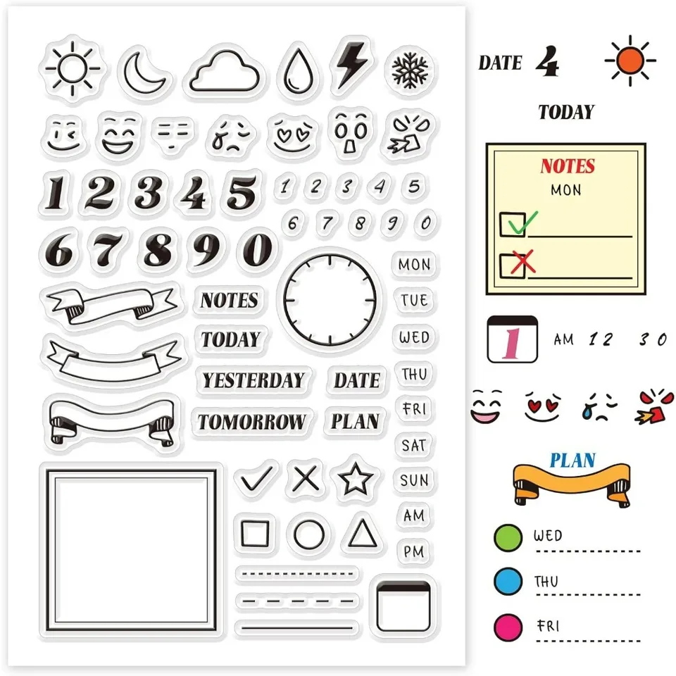 Plánovač kalendára Čisté známky Transparentné silikónové pečiatky pre karty na výrobu dekorácie a šupinatý scrapbooking