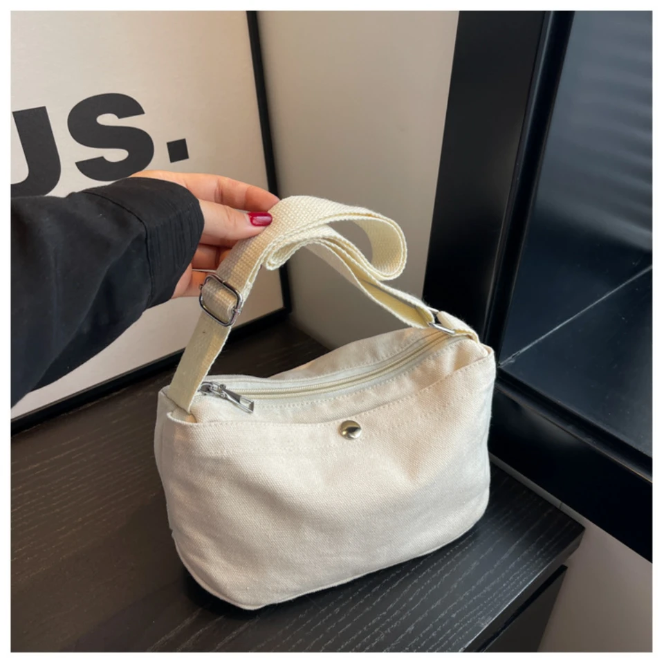 Plátno pre ženy vintage kabelky neformálne ramenné krížové taška Eco Bag Korean Messenger Bag unisex zips nakupujúci tašku