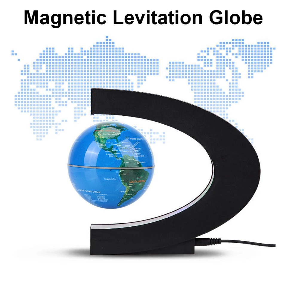 Plávajúce noviny guľôčkové svetlo Magnetické levitácie Globe Led World Map Elektronické antigravity lampy narodeniny darčeky hračky pre deti