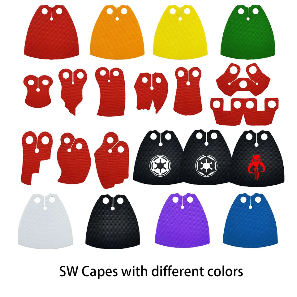 Plášť pre SW Movie Charactor Mandalorian Action Figure Cape Brick Minifigs Capes Galactic Empire Clone Služba vojakov