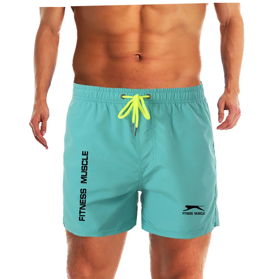 Plážové kraťasy Fitness svalové svalové vodné športové surfové plážové kraťasy pletičky pletivo podšívky módy dvojvrstvové bermudy šortky