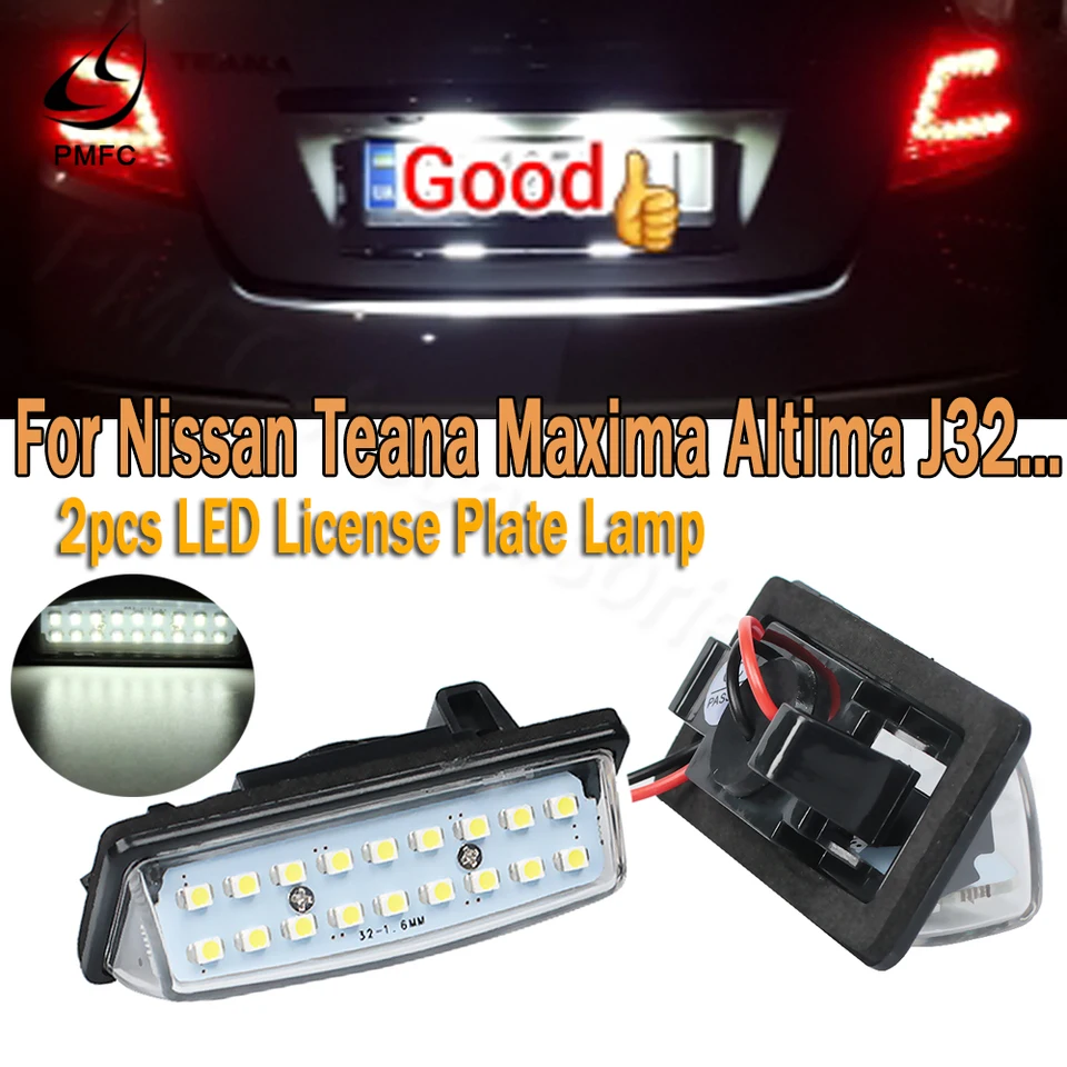 PMFC 1LED Licencia Number Disht Lamp Svetlo 1pair 18 3528 SMD Fit for Nissan Teana J31 J32 Maxima Cefiro Altima Rogue Sentra