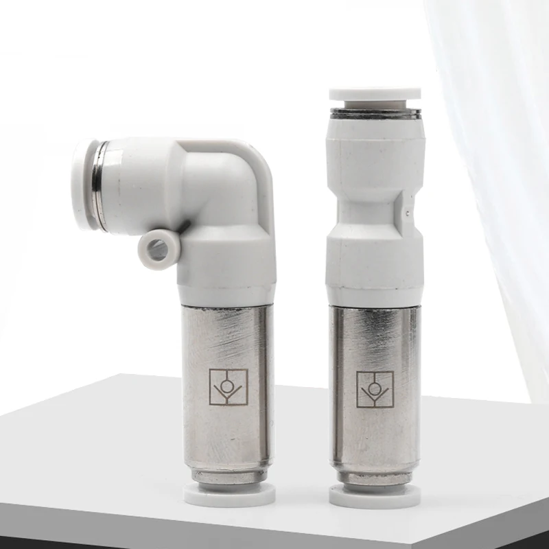 Pneumatický check ventil SPU SPV-4 6 8 10 12 mm jednosmerný non-návratový ventil rovný potrubný rúrka L v tvare hadice konektory s jednou dotykom