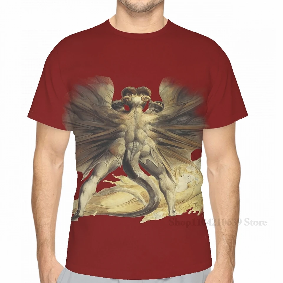 Po celú dobu tlače William Blake The Great Red Dragon Men Tričko Dám