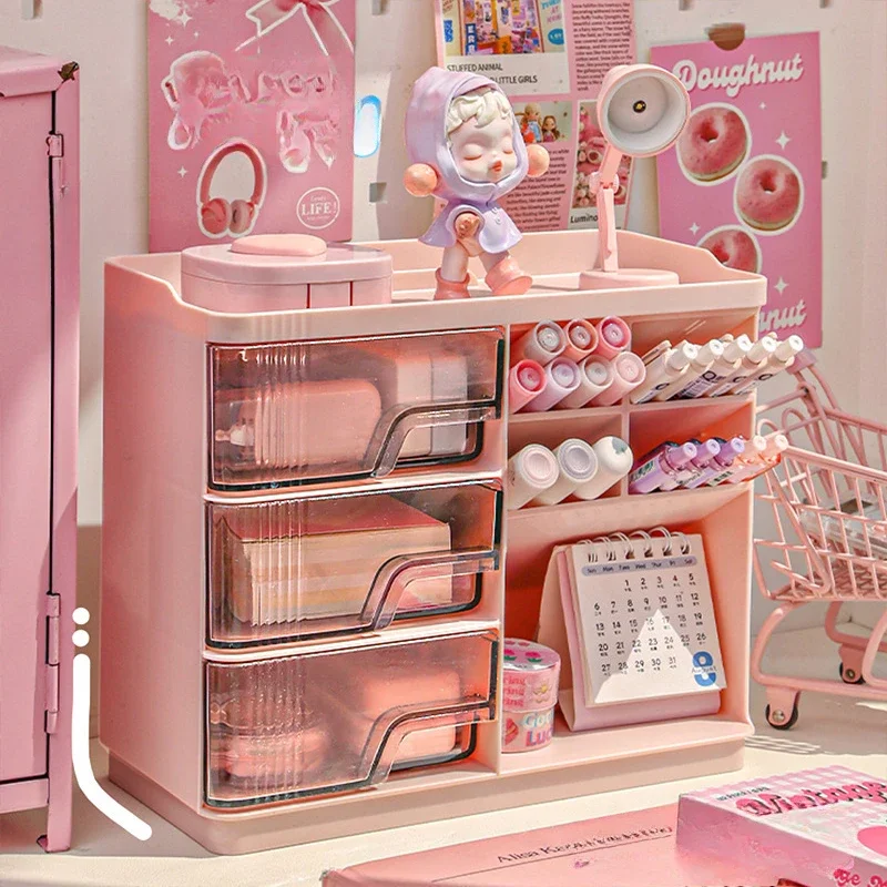 Poberec Storage Box Multifunkcia stolového organizátora Zásuvka na pero Per Drusproof Office Storage Rack Compakt Desk Organizátor