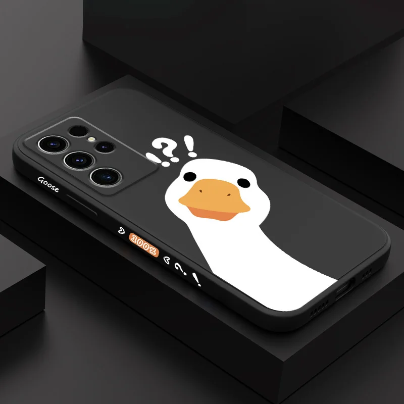 Pochybnosť o husí telefónny prípad pre Samsung Galaxy S24 S23 S22 S21 S20 Ultra Plus Fe S10 S9 S10E Poznámka 20 Ultra 10 9 Plus Cover