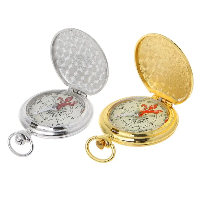 Pocket Watch Flip Compass turistické navigačné nástroje Vonkajšie kempingové prežitie nevyhnutnosť žiara v tmavom darčekovom vinohradu EDC