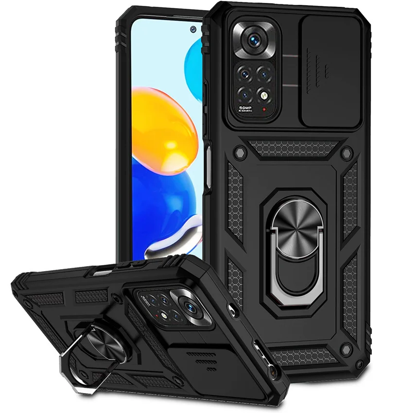 POCO X4 PRO 5G COMERA PRÍPAD COMERA PRE XIAOMI REDMI POZNÁMKA 11 11S 10S 9 9S 10A 10C 9C X3 NFC Pro Armor Hybridný zadný kryt krúžku