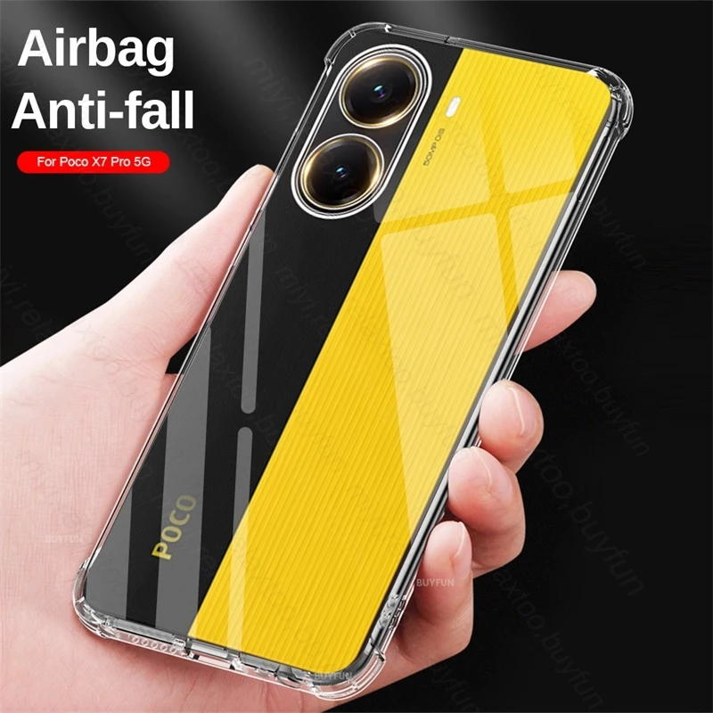 POCOX7PRO CASE Clear Silikone Soft zadný kryt pre POCO X7 PRO 5G Slim SOCKOPPORT TRUSPRAENT PHELLAP CAPA POCO LITTLE X7PRO X 7PRO