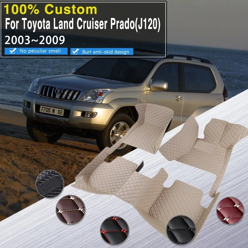 Podlaha pre auto pre Toyota Land Cruiser Prado 2003 ~ 2009 5Seat Witerproof Carpet Car Mats Koberce Koberec