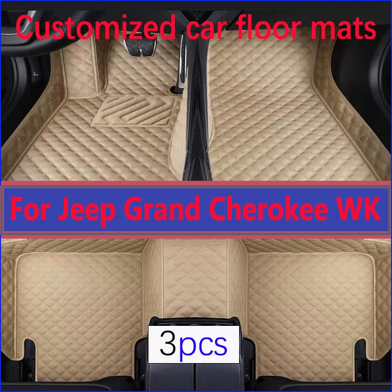 Podlahová podlaha pre Jeep Grand Cherokee WK 2005 ~ 2010 koberec odolná kožená rohož Ochranné koberec Anti Dirty Foot Pad Carsories