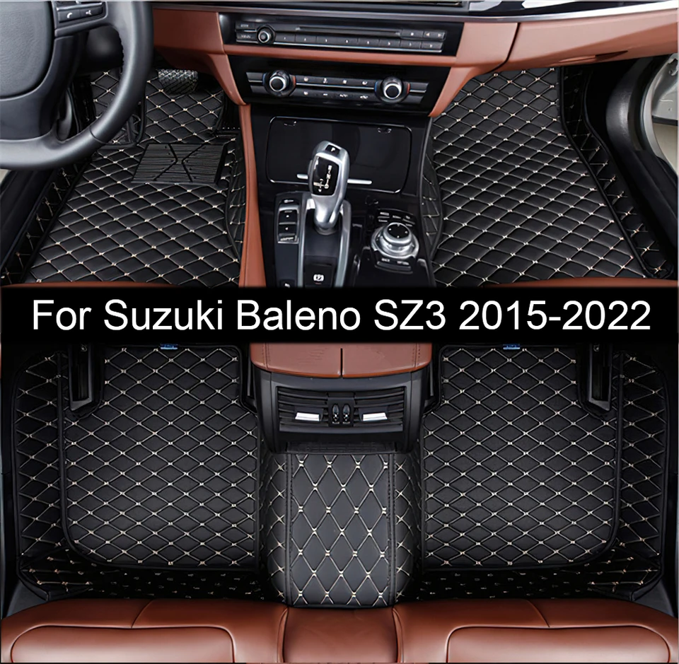 Podlahová podlahová podlaha Fit For Suzuki Baleno Sz3 2015 2016 2017 2018 2019 2020 2021 2022 Automatické kožené koberce vankúšiky Vozidlo Matty