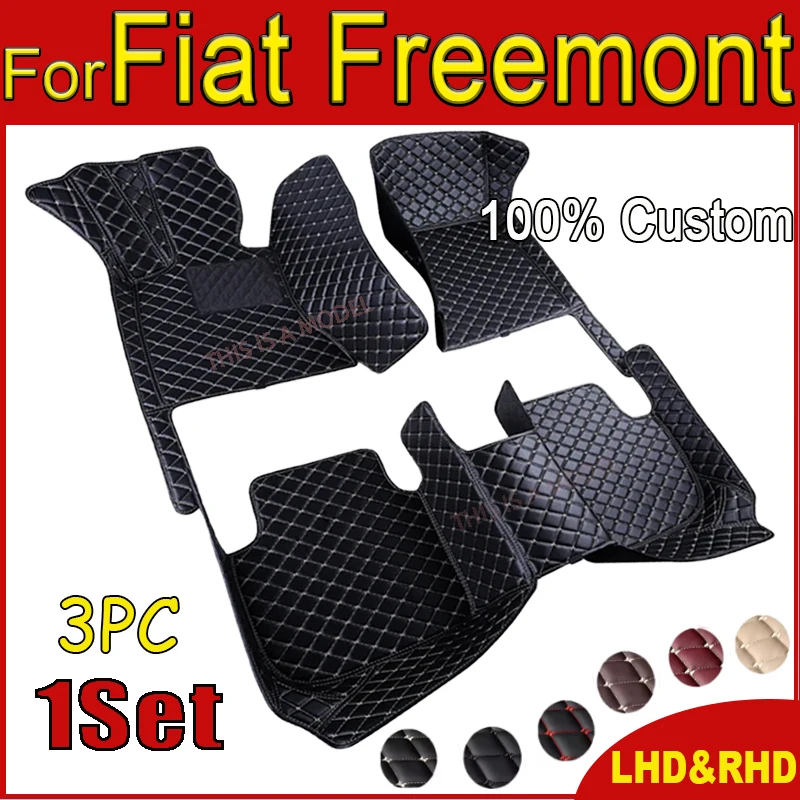 Podlahové podlahy pre Dodge Journey Fiat Freemont 2011 ~ 2019 7Seat Witerproof Tapetes para automobil car matts podlahové auto doplnky