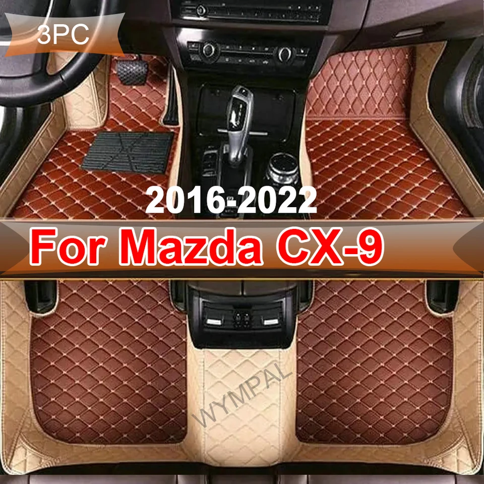 Podlahové podlahy pre Mazda CX-9 TC 2016 ~ 2022 CX9 CX 9 Vodotesné koberce Koberec kožené podložky Interiérové ​​diely automobilové príslušenstvo 2017 2018