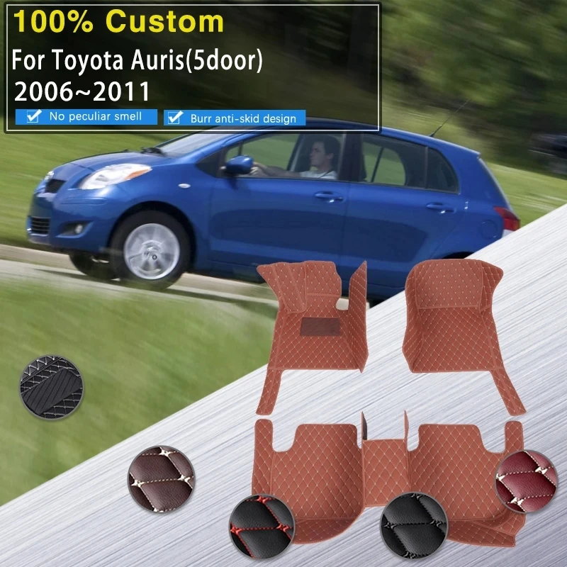 Podlahové rohože pre autá pre Toyota Vitz Yaris XP90 2006 ~ 2011 5door hatchback nečistoty odolné voči nôh Foot Cover Podlahové koberce