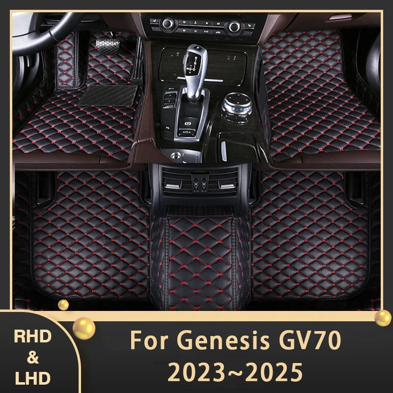 Podlahové rohože pre genézu GV70 2023 2024 2025 Palivo Vlastné podložky na automatické nohy kožené špiny odolné s kobercami interiérové ​​doplnky