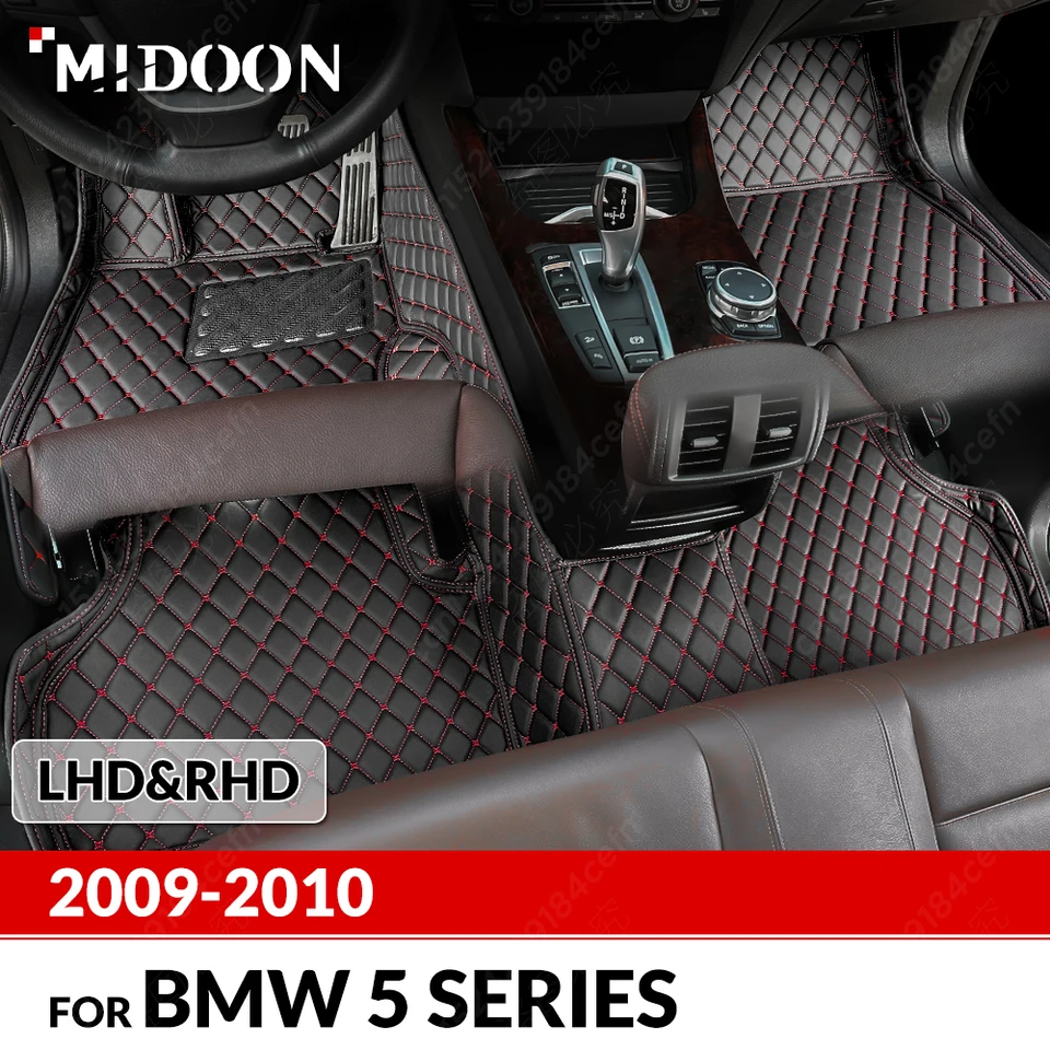 Podlahové rohože pre rohože pre BMW 5 série 545i 550i 2009 2010 Custom Auto Foot Pads Automobilový kryt interiérové ​​doplnky