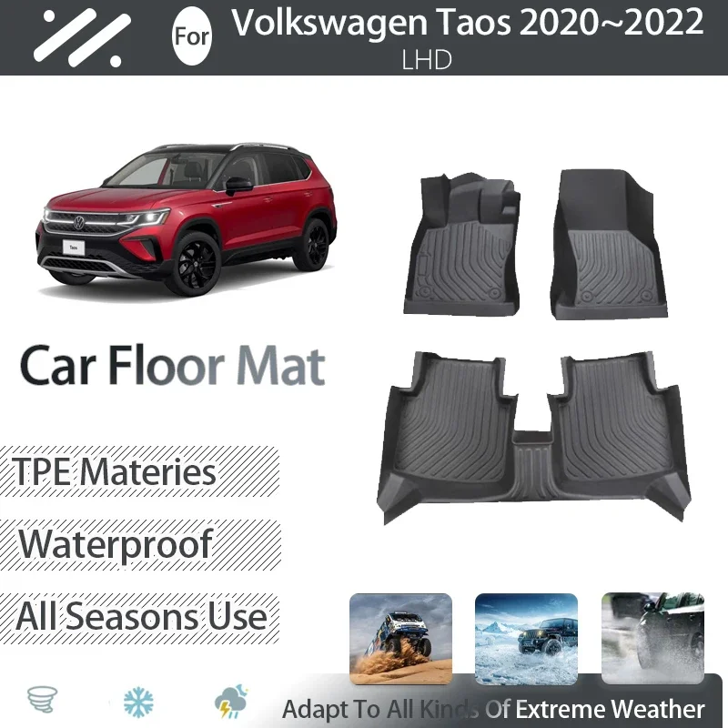 Podlahové rohože pre VW Volkswagen Taos Tharu e-tharu 2020 2021 2022 benzínová verzia Vodotesná podložka koberca na koberec Automatické príslušenstvo