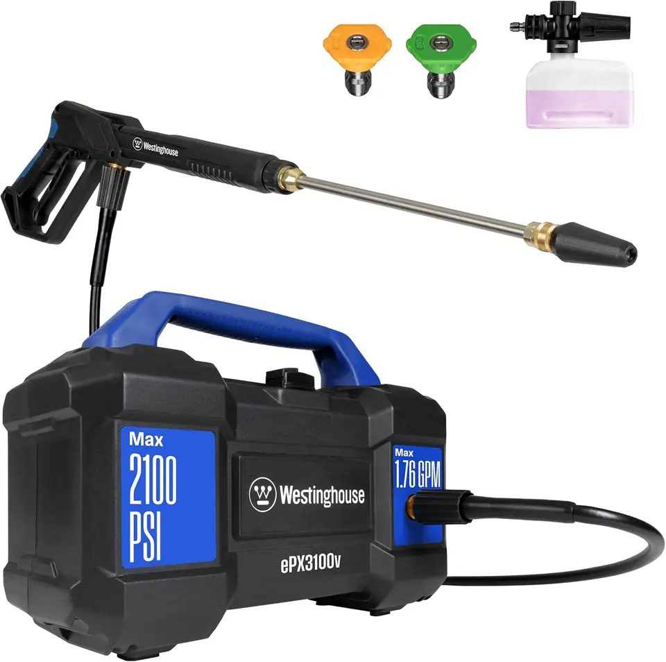 Podložka elektrickej tlaku, 2100 max Psi 1,76 max, vstavaná rukoväť, odnímateľná penová delo