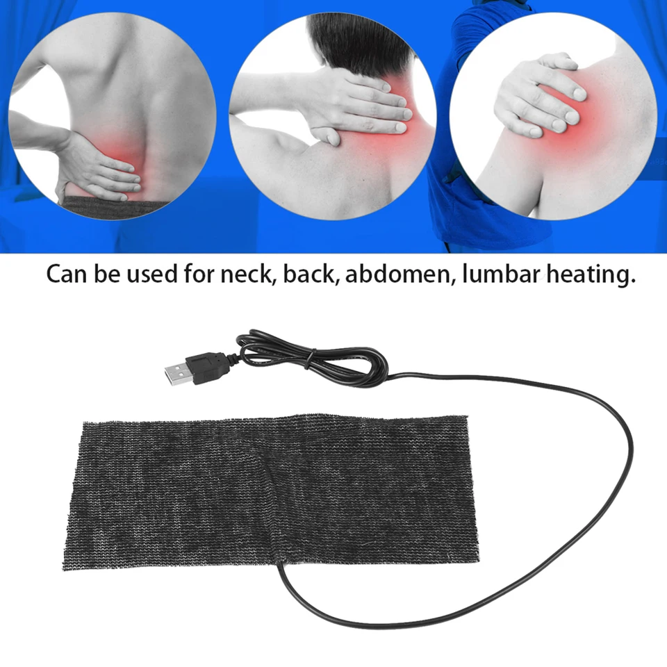 Podložka myši Teplá podložka myši Čierna 5V USB Uhlíková vlákna MAT MAT 20*10 cm myš