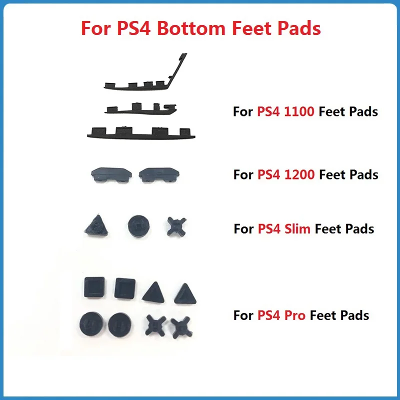 Podložky na gumové nohy pre PS4 1100 1200 Slim Pro Dust Plug Plast kremíkovej podložky pre Sony PlayStation 4 1206 Cover Cover Cover