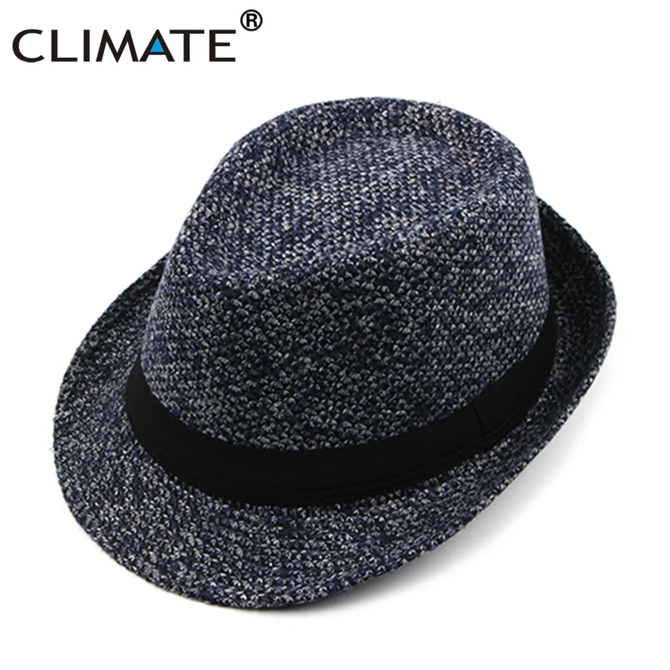 Podnebie pán Fedora Hat Solid Gentry Gentleman Hat Jazz Príležitostné formálne klobúky pre človeka polyester vlnené pánske fedoras fedora klobúk