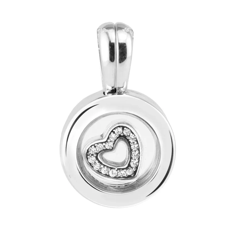 Podpis Round Glass Locket Clear Cz Srdce Petite reťaz náramkov vianočné šterlingové striebro 925 Šperky DIY kúzla pre ženy