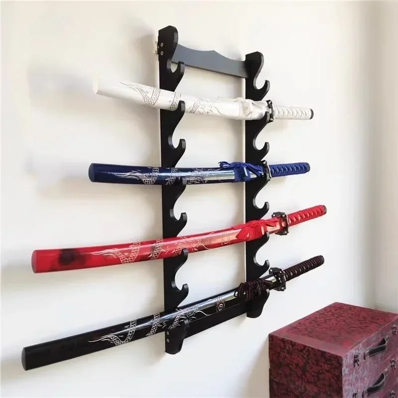 Podpora múrov držiak meč Wooden Japanese Katana Stand Poličky Umbrella Sabre Rapier Držiteľ držiaka meč Storage Rack Organizátor