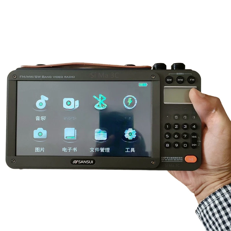 Podpora reproduktorov TF karta USB F51 Prenosné retro rádio pre FM/MW/SW Radio Radio prijímač 7inch obrazovky Video Hudba prehrávač Wireless