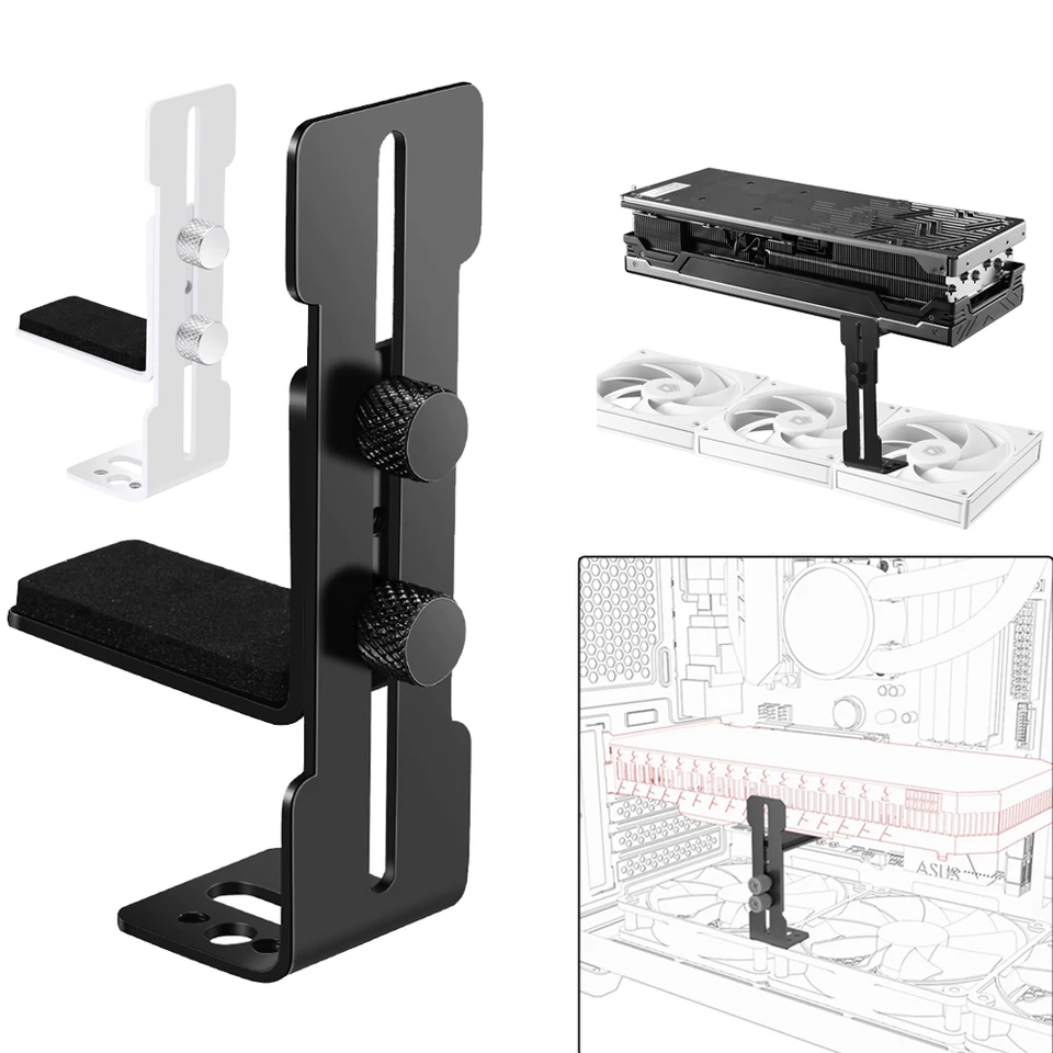 Podvozok 12 cm polohu ventilátora GPU Podporný rám z nehrdzavejúcej ocele Držiak karty počítačová karta zabrániť ochabnutiu pre RTX 4090 4080 4070