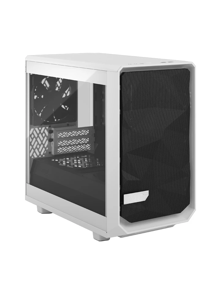 Podvozok, meshify2 nano, spodná základná doska Mitx, biela bočná priehľadná plocha, tichá