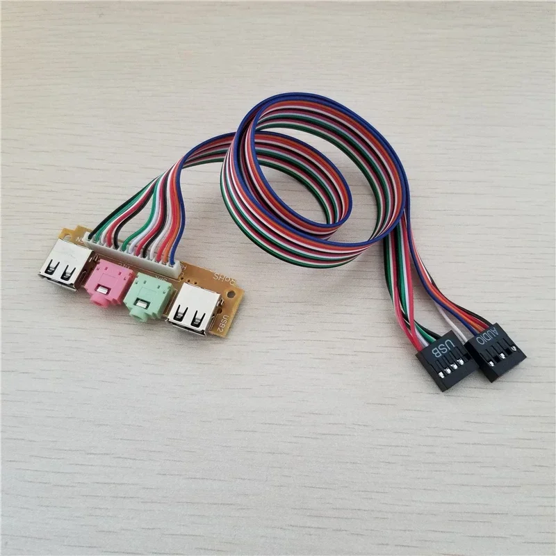 Podvozok podvozku predný panel USB/Audio Connector Kábel Dual USB Dupont Adatper na rozhranie Data Extension Power Wire