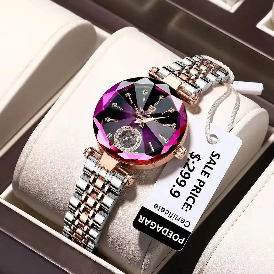 Poedagar Luxury Watch for Woman Vysoko kvalitný diamantový dámsky Quartz hodinky vodotesný dátum z nehrdzavejúcej ocele Dámske hodinky reloj+box