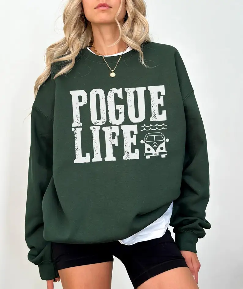 Pogue Life Crewneck OBX Mikina obx posádka nadmerne nadmerne mikiny estetické oblečenie Outerbanks Crewneck Trendy Hoodie Hoody